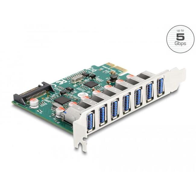 Карта PCI Express x4 Delock към 7 x external USB 5 Gbps Type-A