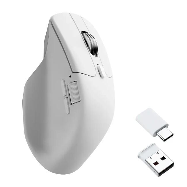 Keychron безжична геймърска мишка M6S-A3 - 1000 Hz честота, ергономичен дизайн в бяло