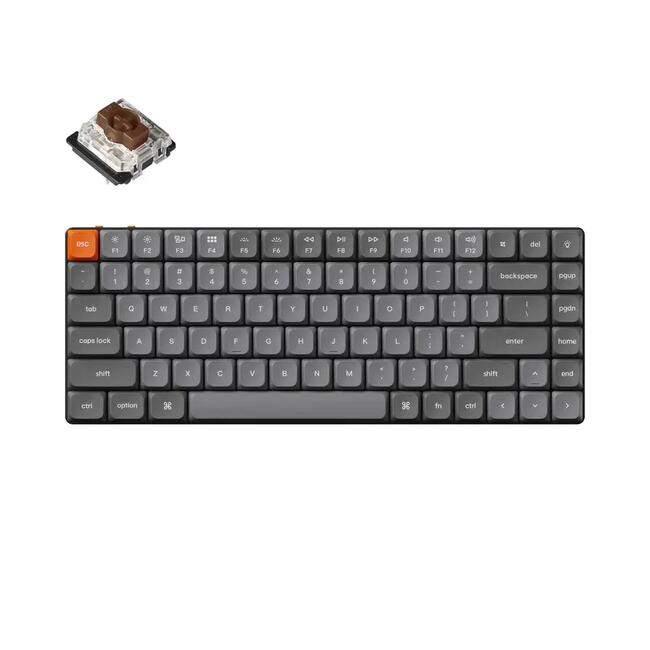 Keychron безжична механична клавиатура K3 MAX Black – нископрофилна, Brown Switch, QMK/VIA