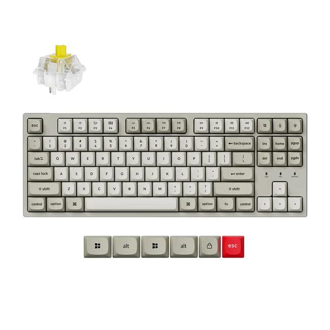Keychron Геймърска механична клавиатура C1 Pro 8K QMK, Super Banana Switch, кабелна, за игри