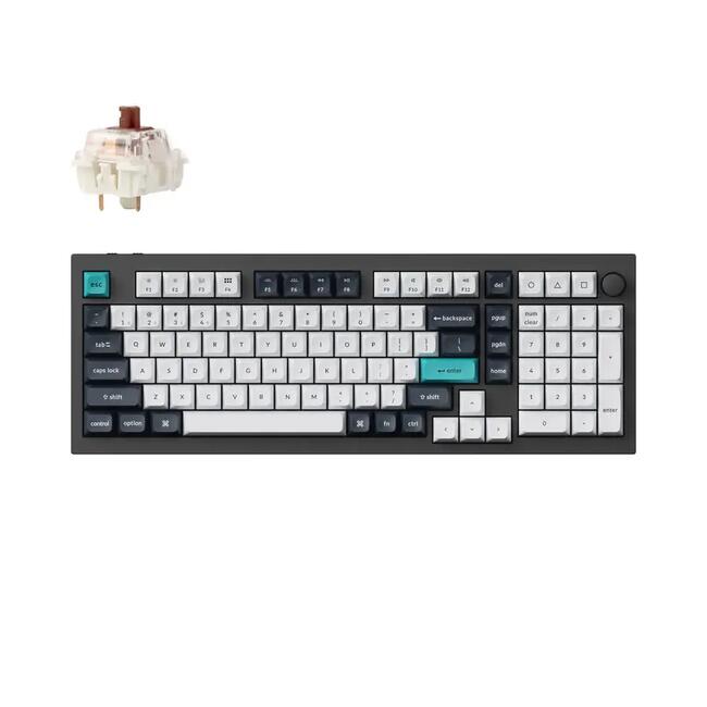 Keychron механична геймърска клавиатура Q5 Max QMK, Carbon Black, суичове Gateron Jupiter Brown
