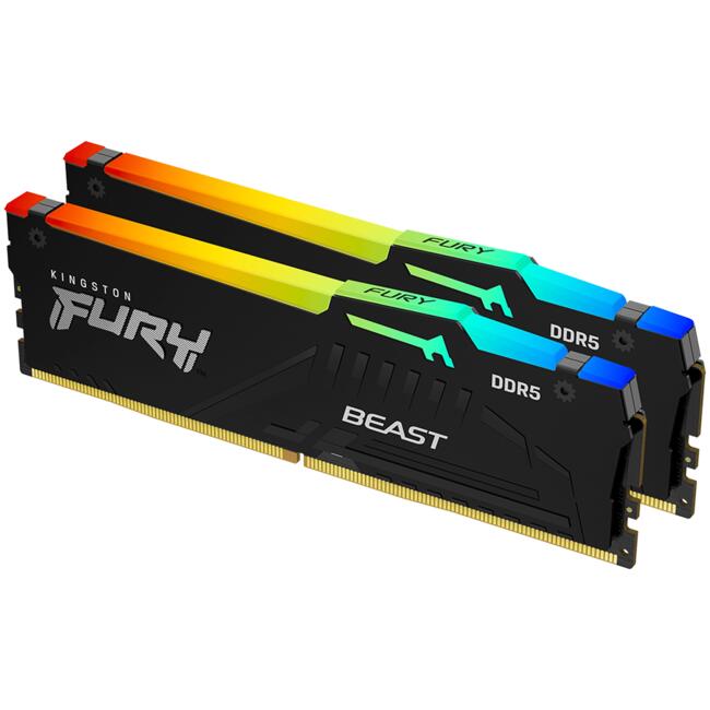 Памет Kingston FURY Beast RGB EXPO, 32GB, 2x16GB, 5200MHz, DDR5