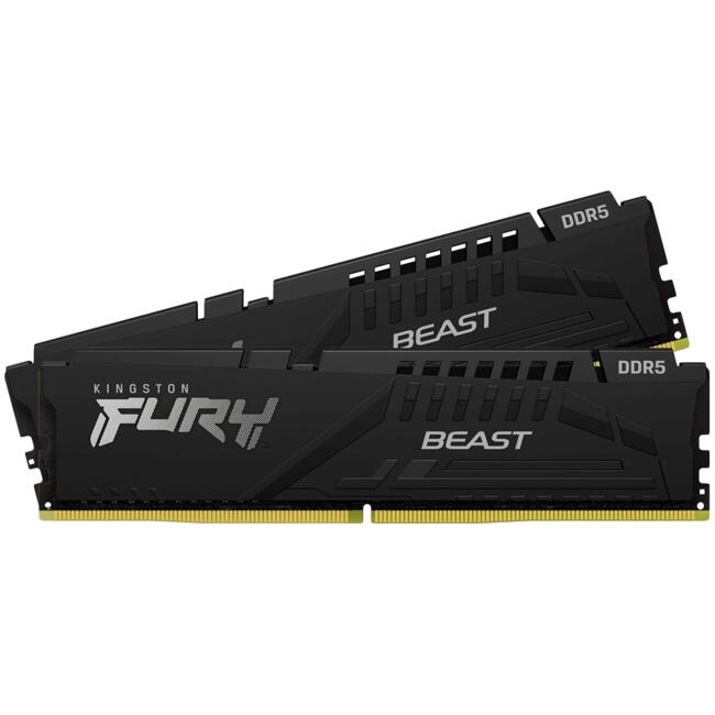 Kingston гейминг десктоп памет FURY Beast Black - 64GB комплект 2x32GB, DDR5 6000MT/s, CL36