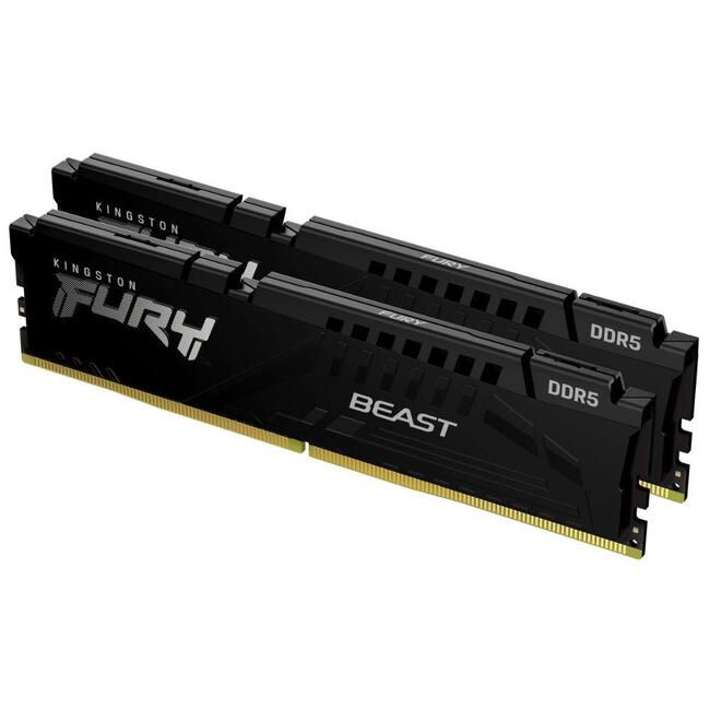 Kingston Памет FURY Beast Black KF556C36BBEK2-128, 128GB (2x64GB), DDR5 5600MHz CL36, AMD Expo