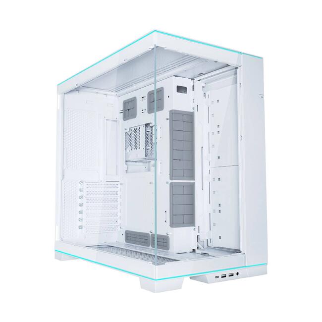 Lian Li компютърна кутия O11D EVO RGB White - E-ATX, бяла, RGB, с панел от закалено стъкло