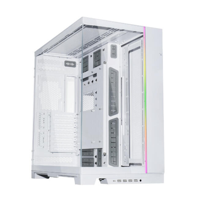 Lian Li компютърна кутия Tower O11 Dynamic EVO XL - бяла, панорамен дизайн, поддръжка на E-ATX