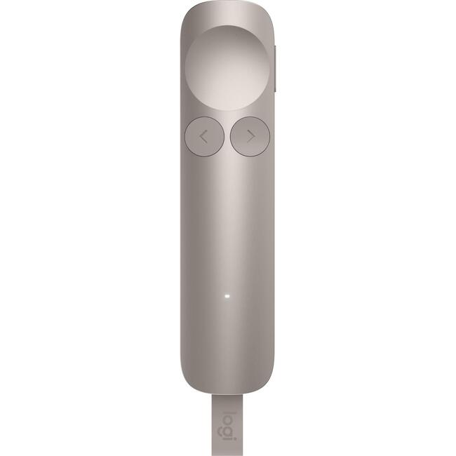 Logitech безжичен презентер Spotlight 2 - Bluetooth и 2.4 GHz връзка за презентации, бежов цвят