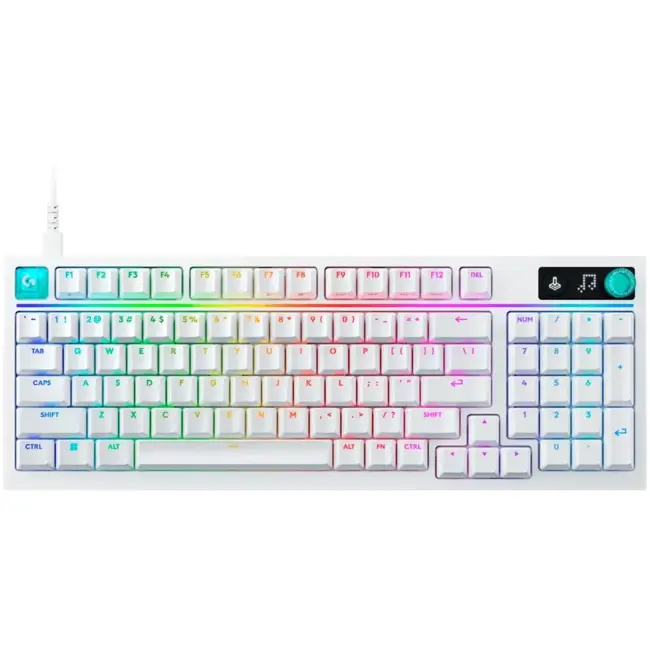 Logitech геймърска механична клавиатура G316 X 98 - сменяеми тактилни превключватели, бяла