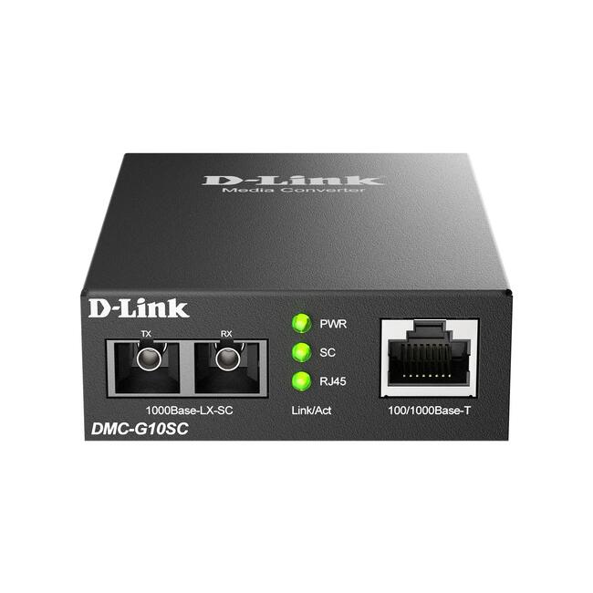 Медиа конвертор D-link DMC-G10SC/E, 100/1000Base-T to 1000Base-LX SC Single-Mode (10 km)