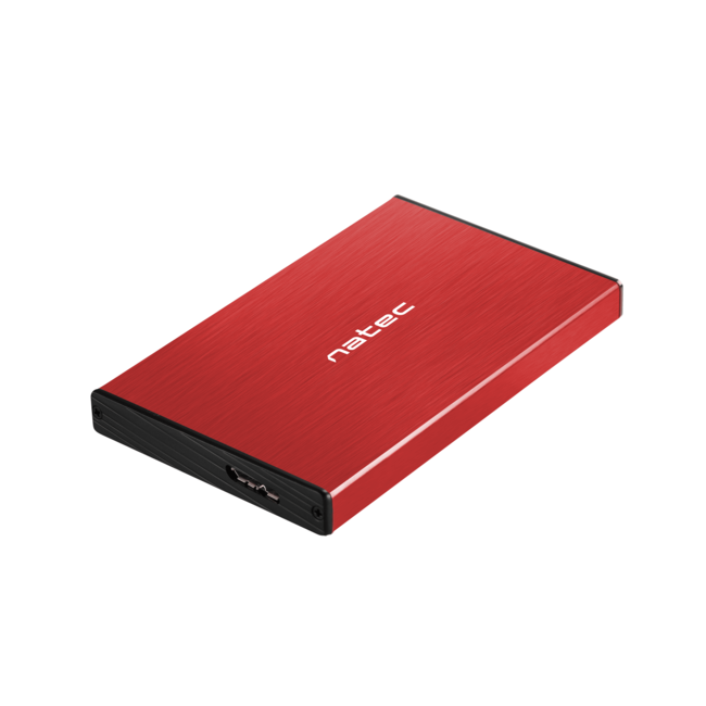 Natec Чекмедже за твърд диск Rhino Go - за 2,5-инчов диск, USB 3.0, компактен, червен цвят