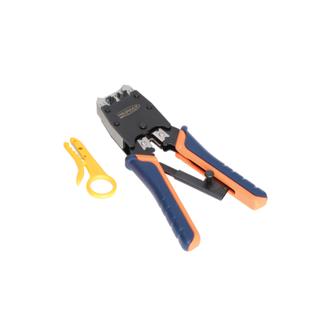 NMC Инструмент за кримпване NMC-500R - RJ45/8P8C, RJ12/6P6C, RJ11/6P4C, за заголване на кръгъл кабел