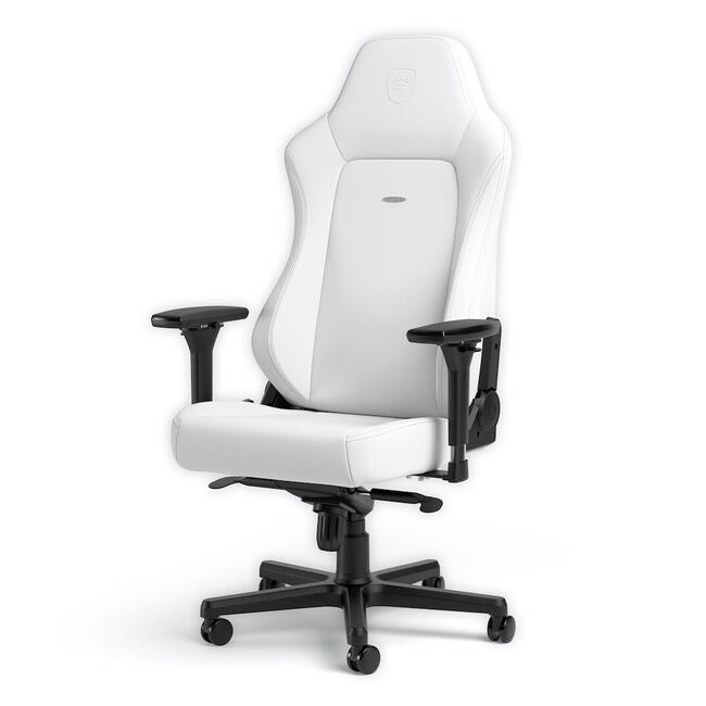 noblechairs геймърски стол NBL-HRO-PU-WED за компютърни игри - подплатена седалка, бял цвят