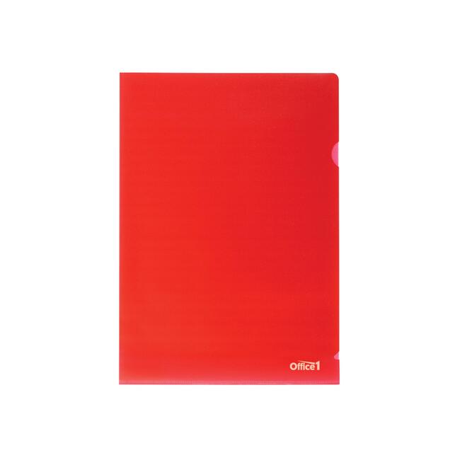 Office 1 Джоб за документи, L-образен, A4, 90 µm, червен, 10 броя