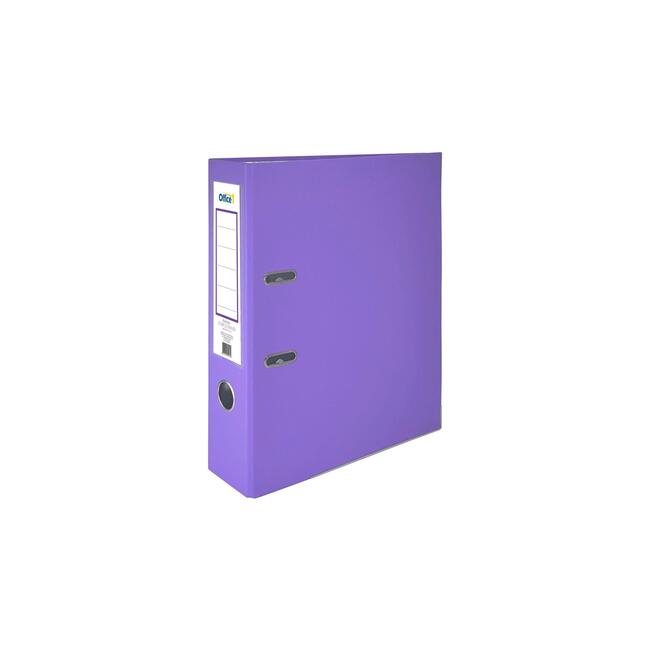 Office 1 Класьор, 8 cm, PP, с метален кант, несглобен, лилав, 50 броя
