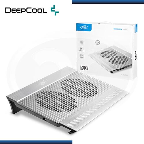 Охладител за лаптоп DeepCool N8 BLACK, 17&quot;, 2x140 mm, Сив