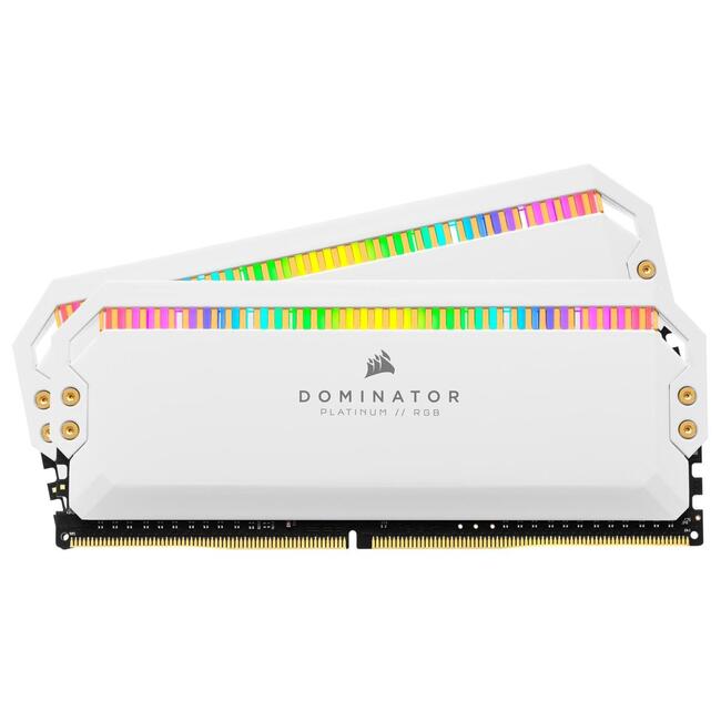 Памет Corsair Dominator Platinum RGB White 16GB(2x8GB) DDR4 PC4-25600 3200MHz CL16 CMT16GX4M2C3200C16W