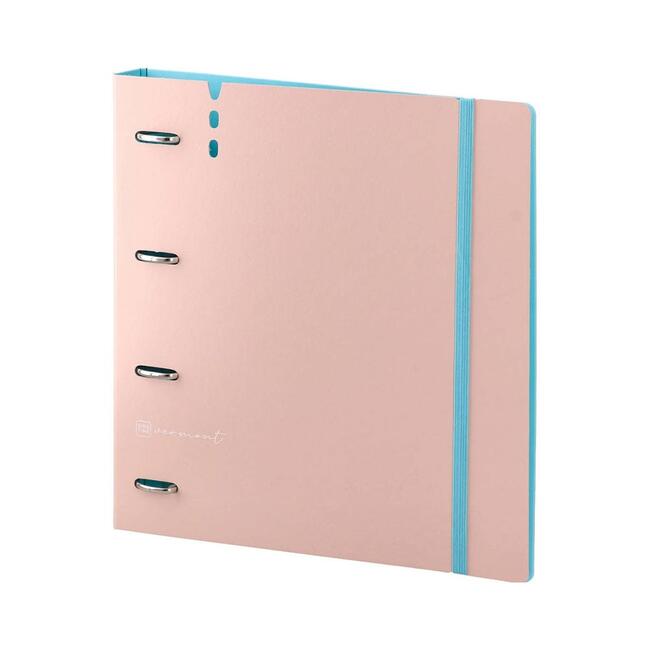 Папка Biro Time Vermont, А4, с 4 ринга и ластик, праскова