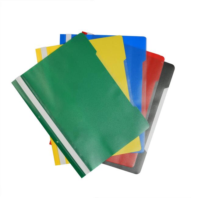 Папка, PP, с перфорация, цветове асорти, 5 броя