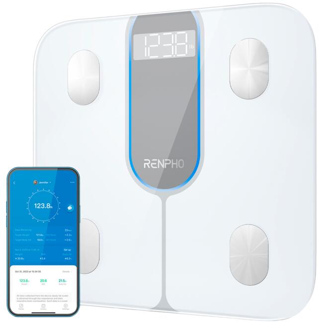 RENPHO Смарт кантар за баня Elis 1C, Bluetooth, приложение и точен анализ на телесен състав