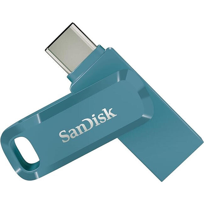 SanDisk USB флаш памет Ultra Dual Drive Go, 128GB, USB Type-A/Type-C, USB 3.2 Gen 1, синя