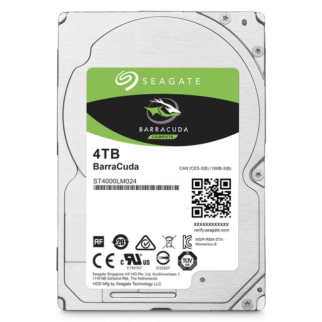 Seagate хард диск BarraCuda ST4000LM0024 - 4 TB капацитет, SATA III интерфейс за 2.5-инчови гнезда