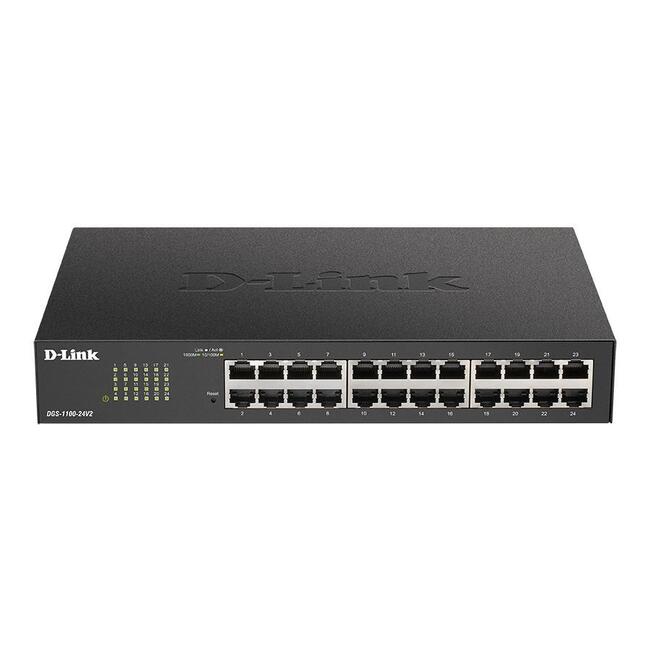 Суич D-Link DGS-1100-24V2, 24 портов 10/100/1000 Gigabit Smart Switch, управляем