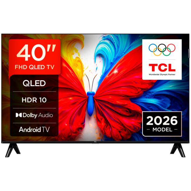 TCL LED телевизор 40S5L, 40-инчов, Full HD, вграден 2.4 GHz Wi-Fi MIMO, цифров DVB-C тунер