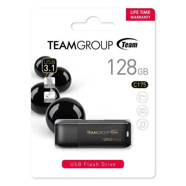 Team Group USB памет C175, 128 гигабайта, компактна и удобна за съхранение и пренос на данни