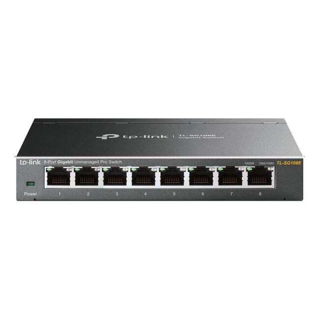 TP-Link мрежов суич TL-SG108E, управляем L2, 8 гигабитови порта, скорост 10/100/1000 Мбит/с