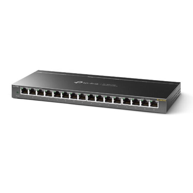 TP-Link мрежов суич TL-SG116E, 16 гигабитови порта, L2, скорост 10/100/1000 Мбит/с, черен цвят