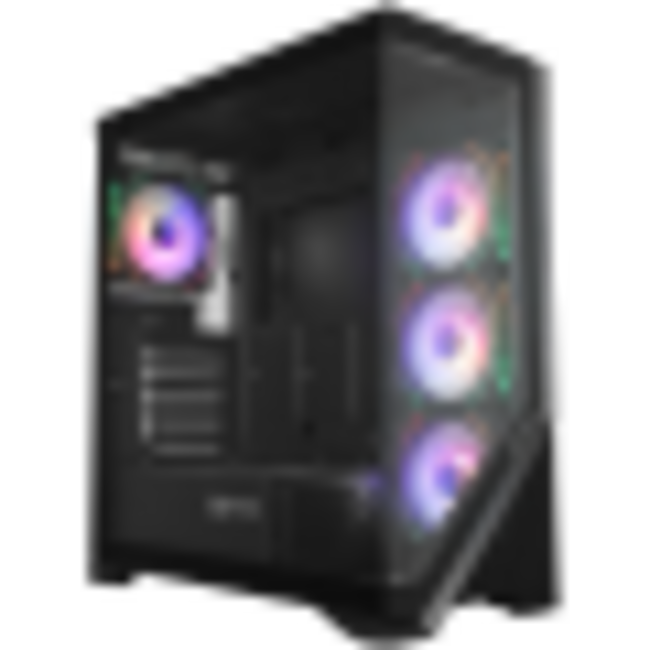TrendSonic компютърна кутия FC-AR17A-ARGB - 4 ARGB вентилатора, USB Type-C, черна, без захранване