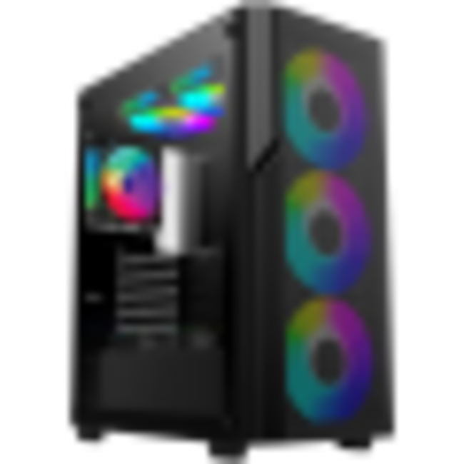 TrendSonic компютърна кутия FC-C01 ARGB - 4 х 120 мм ARGB вентилатора, USB Type-C, без захранване