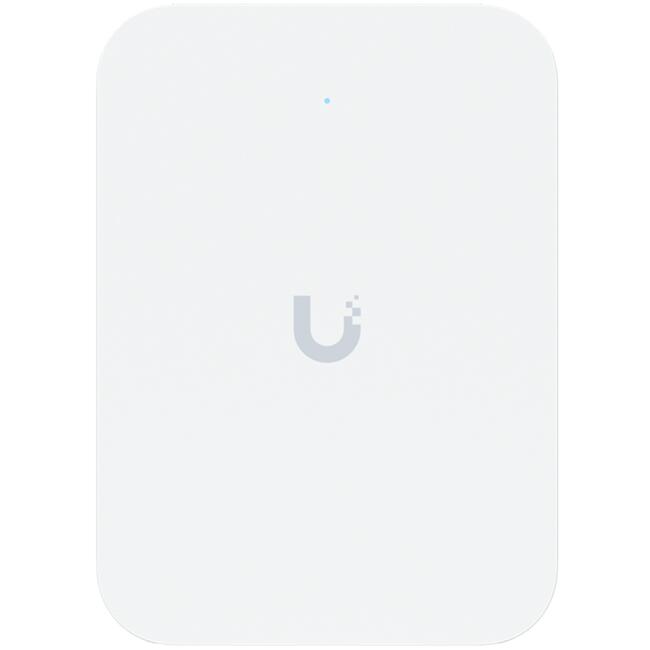 Ubiquiti UniFin U70IW Wall mounted WiFi 7 AP with 4 spatial streams and an integreated 2.5GbE PoE switch desined for hospitality enviorments