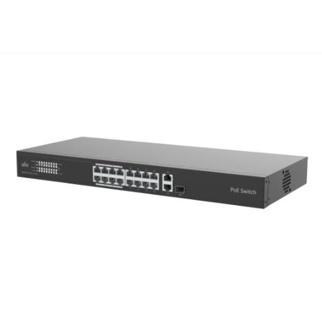 UNV PoE комутатор NSW3000-16T1GT1GC-POE-IN - 16 PoE порта за камери, 1 гигабитов и 1 оптичен порт
