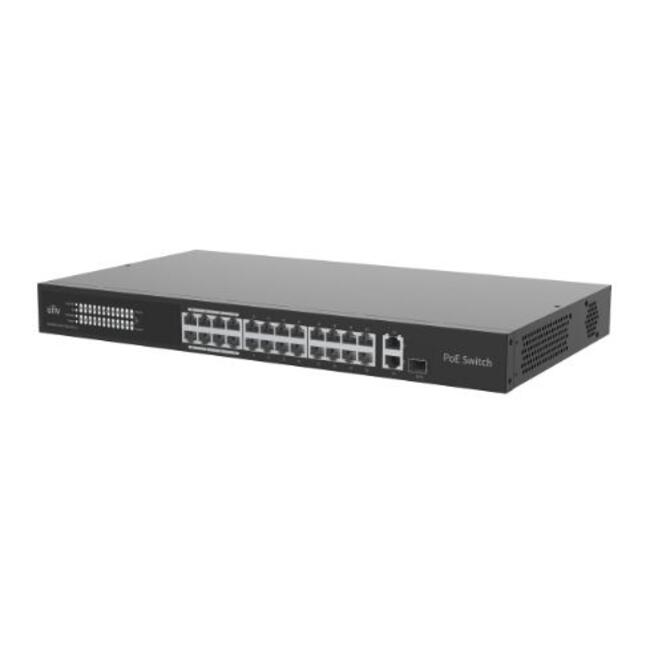 UNV PoE комутатор NSW3000-24T1GT1GC-POE-IN - 24 PoE порта за камери, 1 гигабитов порт, 1 SFP слот