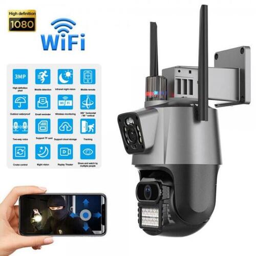 Външна управляема двойна безжична WI-FI камера Ultra HD 8x Zoom ICSEE