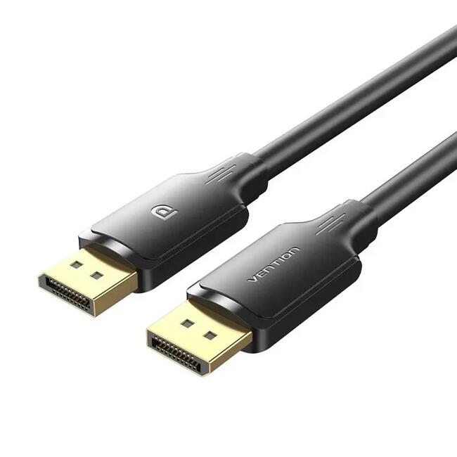 Vention кабел DisplayPort към DisplayPort HAKBH, версия 1.2, 4K, мъжки към мъжки, 2 м, черен