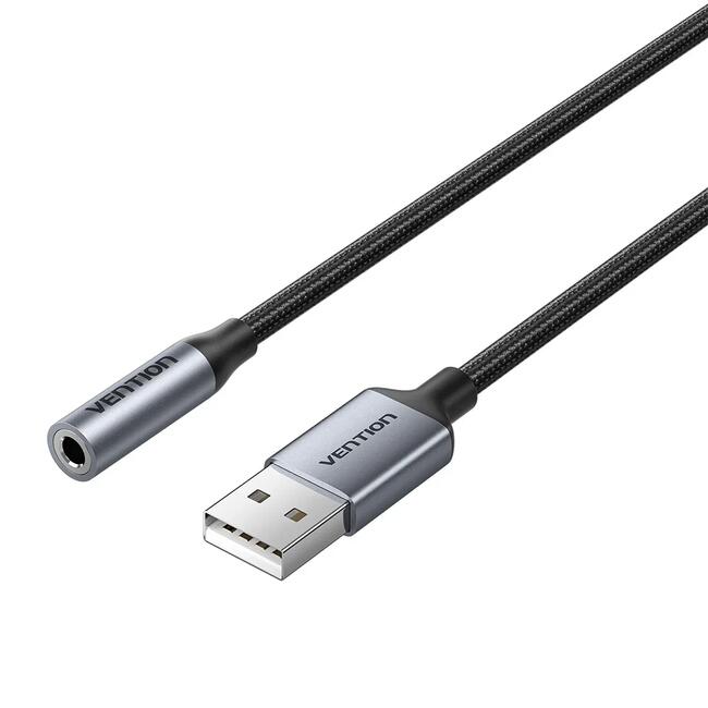 Vention външна звукова карта USB Sound card 1-Port 0.25M Gray - CVFHC