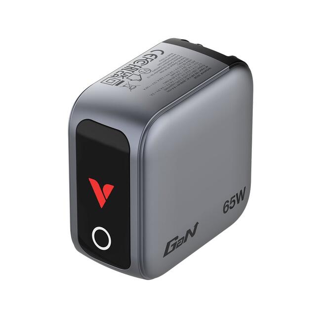 Verbatim Зарядно устройство Mini - компактно, GaN технология, мощност 65 W, сив цвят, за телефони