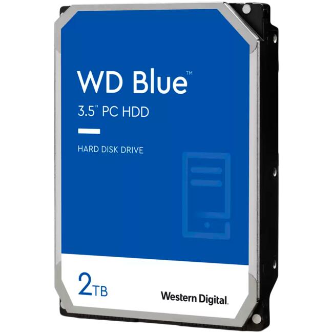 WD твърд диск Blue Desktop за компютър, 3.5 инча, 2 TB, 256 MB кеш, 7200 об./мин, SATA 6 Gb/s