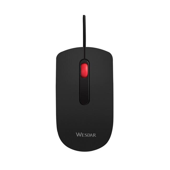 Wesdar Мишка X18, оптична, с кабел, черна
