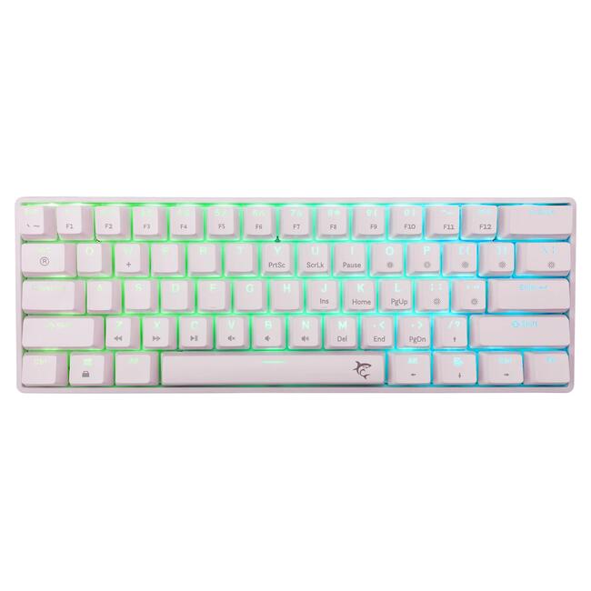 White Shark геймърска механична клавиатура SHINOBI 2 YUSYA 5P - Blue Switches, US подредба, бяла