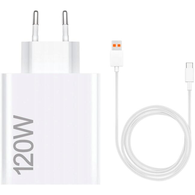 Xiaomi адаптер за захранване 120W HyperCharge Combo Type-A, бързо зареждане, европейски щепсел