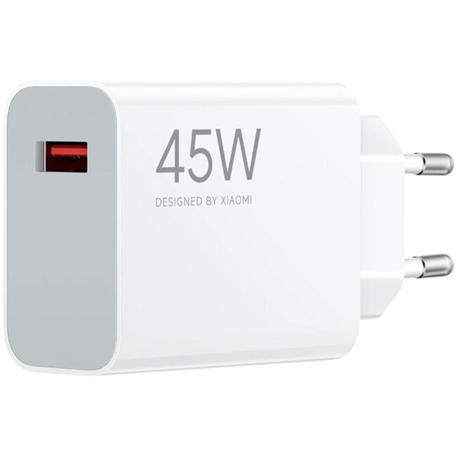 Xiaomi адаптер за захранване 45W Turbo Charging Type-A EU, 45 W, USB Type-A, европейски щепсел