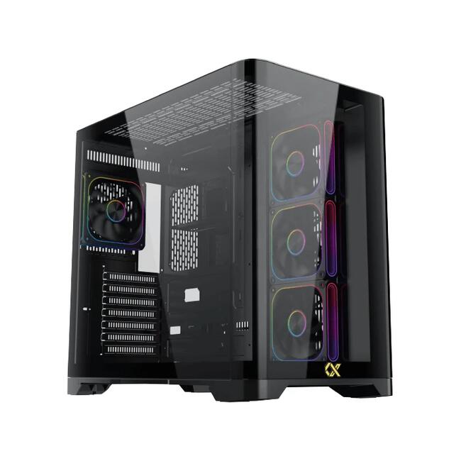 Xigmatek компютърна кутия Crystal Storm V2 - E-ATX формат, закалено стъкло, RGB подсветка