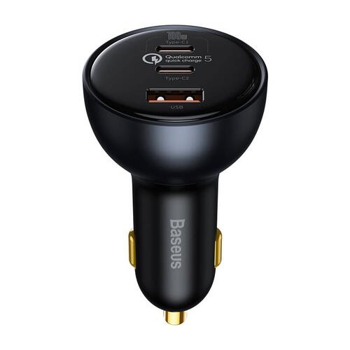 Зарядно за кола Baseus Qualcomm Quick Charge 5 USB, 2x USB-C, 160W TZCCZM-0G - сиво